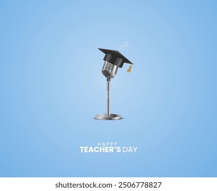 Happy Teacher's day creative concept vector illustration. Creative teacher's day education concept. design for banner, poster.