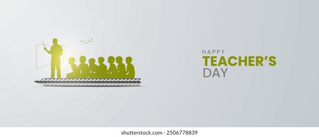 Happy Teacher's day creative concept vector illustration. Creative teacher's day education concept. design for banner, poster.