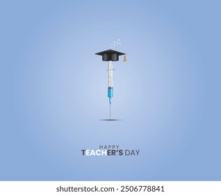 Happy Teacher's day creative concept vector illustration. Creative teacher's day education concept. design for banner, poster.