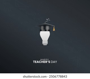 Happy Teacher's day creative concept vector illustration. Creative teacher's day education concept. design for banner, poster.