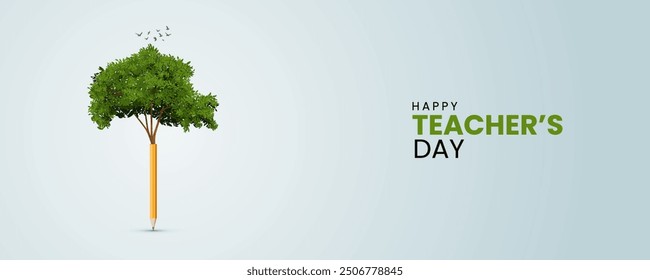 Happy Teacher's day creative concept vector illustration. Creative teacher's day education concept. design for banner, poster.