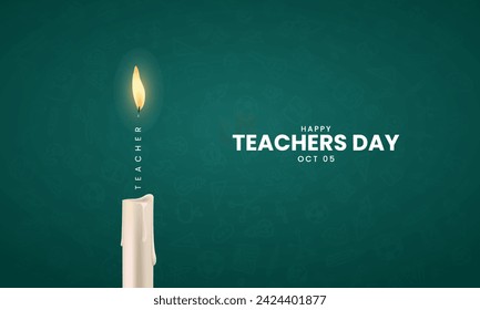 Happy Teachers Day. Creative  Design for banner poster, 3D Illustration
