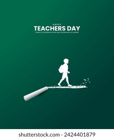 Happy Teachers Day. Creative  Design for banner poster, 3D Illustration