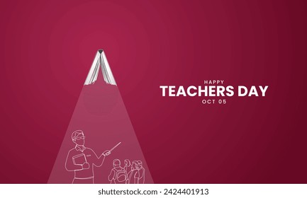 Happy Teachers Day. Creative  Design for banner poster, 3D Illustration