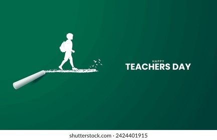 Happy Teachers Day. Creative  Design for banner poster, 3D Illustration