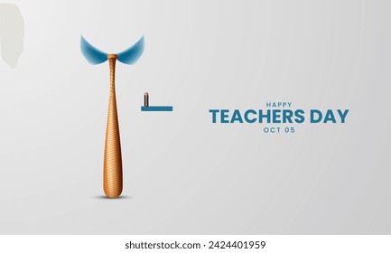 Happy Teachers Day. Creative  Design for banner poster, 3D Illustration