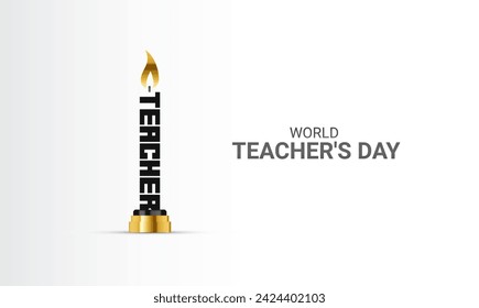 Happy Teachers Day. Creative Design for banner poster,  Teacher day vector, 3D Illustration