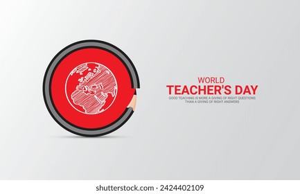 Happy Teachers Day. Creative Design for banner poster,  Teacher day vector, 3D Illustration