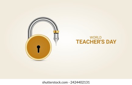 Happy Teachers Day. Creative Design for banner poster,  Teacher day vector, 3D Illustration