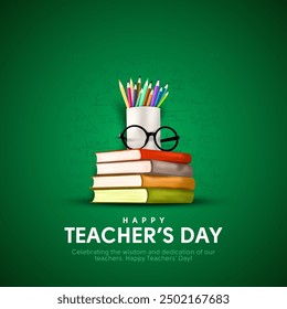 Happy Teachers Day! Design for banner poster, Creative vector Illustration.