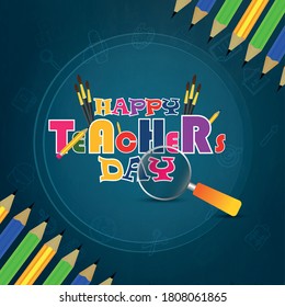 Happy teacher`s day design concept