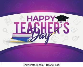 Happy teachers day design with school equipment. 