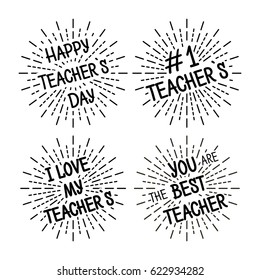 Happy Teacher's Day different variants of the inscription