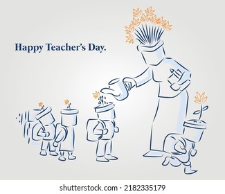 Happy Teacher's Day  Education Concept