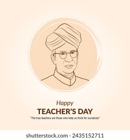 Happy teacher's day festival days post design with creative art and slogan for respecting teachers