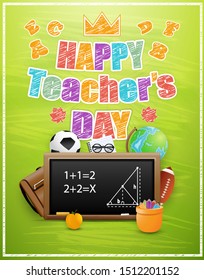 Happy Teachers Day Fun Creative Template Stock Vector (Royalty Free ...