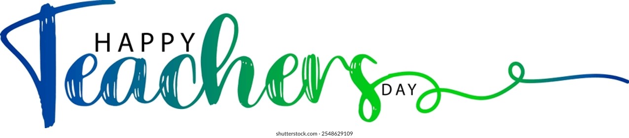 Happy Teachers Day, Gradient color text