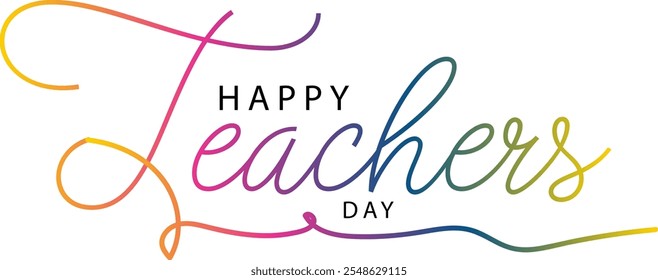 Happy Teachers Day, Gradient color text