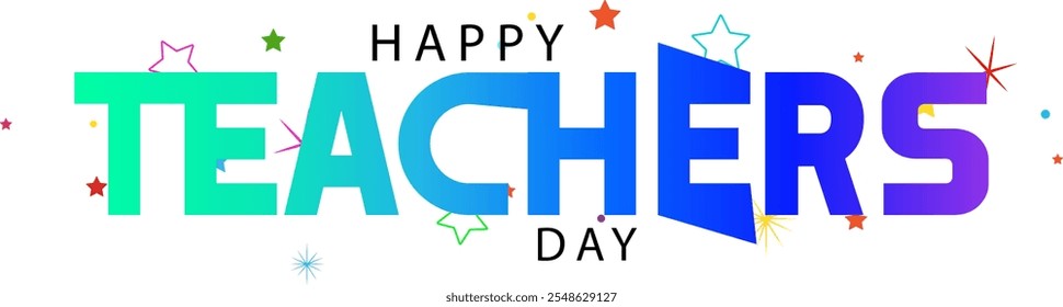 Happy Teachers Day, Gradient color text