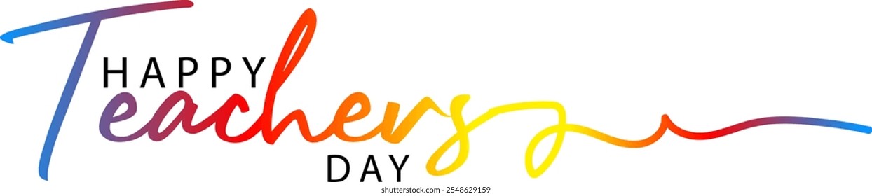 Happy Teachers Day, Gradient color text