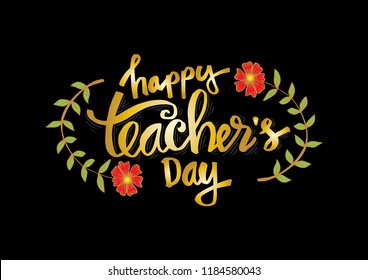 Happy teacher's day greeting card.