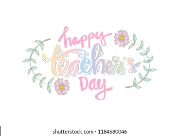Happy teacher's day greeting card.