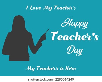 Happy Teacher's Day Greeting Card Banner Template.  Typography Great Design Poster Background