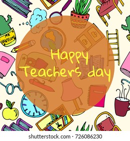 Happy Teacher's day. Greeting card. Vector illustration