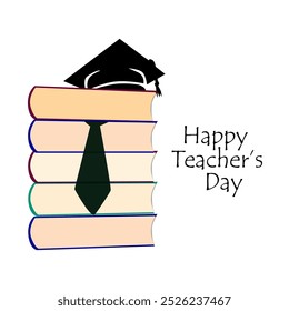 Happy Teacher's Day greeting for World teachers day concept with all student.