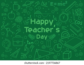 Happy Teachers Day Greetings Large Numbers Stock Vector (Royalty Free ...