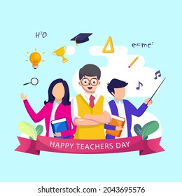 Happy Teachers Day Group Teachers Various Stock Vector (Royalty Free ...