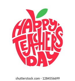 Happy Teachers Day Hand Lettering Quote Stock Vector (Royalty Free ...