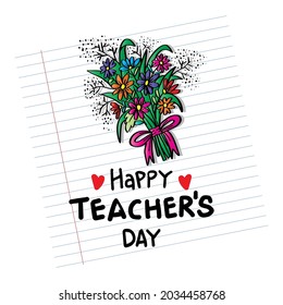 Happy Teachers Day Hand Lettering Bucket Stock Vector (royalty Free 