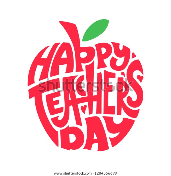 Happy Teachers Day Hand Lettering Quote Stock Vector (Royalty Free ...