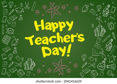 Happy Teachers Day Hand Writhen Text Stock Vector (Royalty Free ...