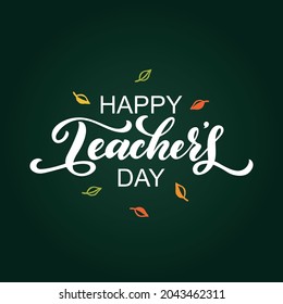 Happy Teachers Day Handwritten Text On Stock Vector (Royalty Free ...