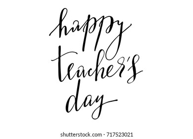 Happy Teachers Day Handwritten Text Vector Stock Vector (Royalty Free ...