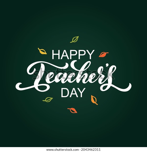 Happy Teachers Day Handwritten Text On Stock Vector (Royalty Free ...