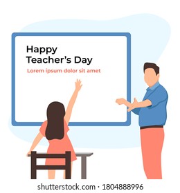 Happy teachers day illustration in flat design style.