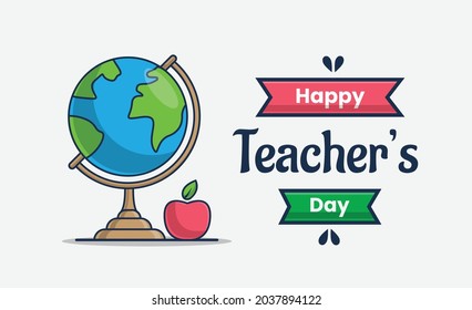 happy teacher's day illustration icon