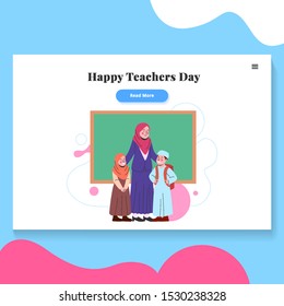 Happy Teachers Day Illustration Landing Page UI Template