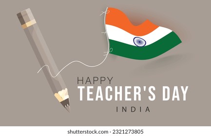 Happy Teachers day india. background, banner, card, poster, template. Vector illustration.