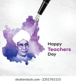 Happy Teachers Day, India. September 5th. Social Media Creative Template Design Vector 