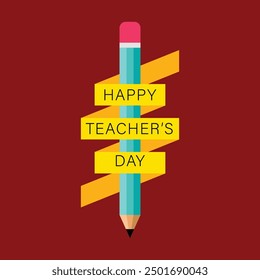 Happy Teacher's day. International teacher's day concept for congratulation cards, banners and flyers. vector illustration