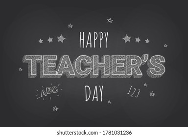 Happy Teachers Day Layout Design Handmade Stock Vector (Royalty Free ...