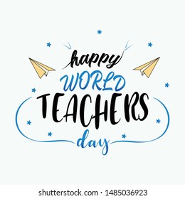 Happy Teachers Day Lettering Background