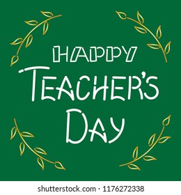 Happy Teachers Day Lettering Calligraphy Vector Stock Vector (Royalty ...