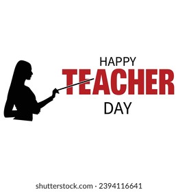 Happy Teachers Day. Lettering poster with text Happy teachers day. One line style. Lettering design for greeting card, logo, stamp or banner. Vector EPS 10