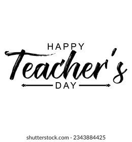 Happy teachers day lettering vector.