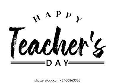 Happy teachers day lettering vector illustration.